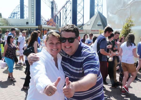 Amanda Thompson gave Peter Kay a tour of Blackpool Pleasure Beach