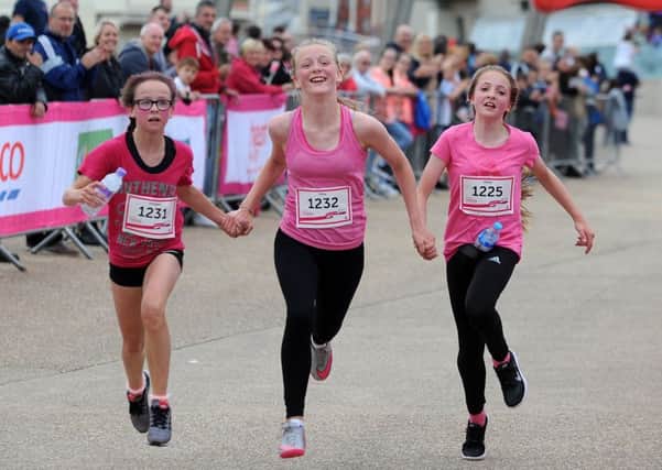 Blackpool Race for Life 2016.
Finishing together. PIC BY ROB LOCK
6-7-2016