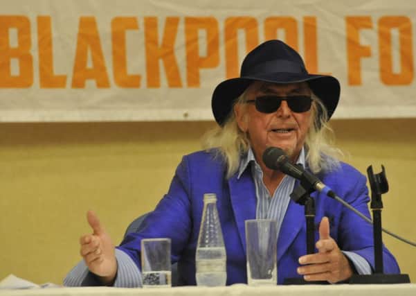 Owen Oyston speaking to fans on Saturday afternoon