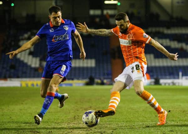 Blackpool missed-out on Mike Jones, seen here playing against them for Oldham last season