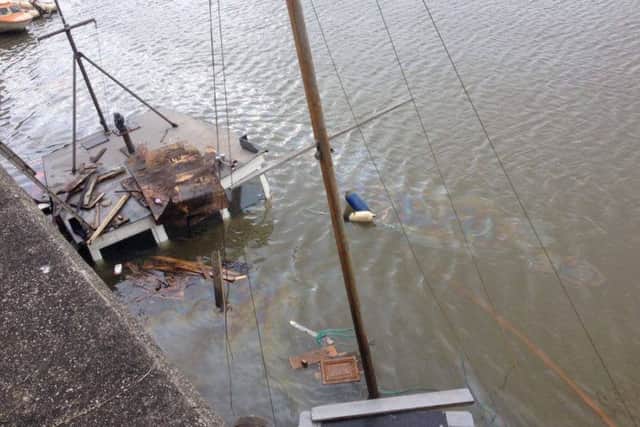 Three fishing boats were sunk by vandals at Jubilee Quay, Fleetwood. Picture by Will Bamber.
