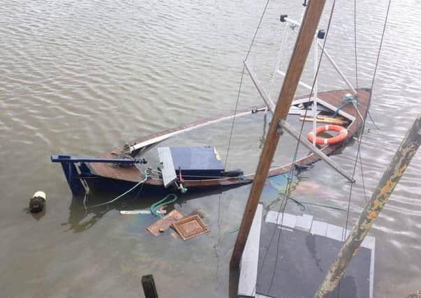 Three fishing boats were sunk by vandals at Jubilee Quay, Fleetwood. Picture by Will Bamber.