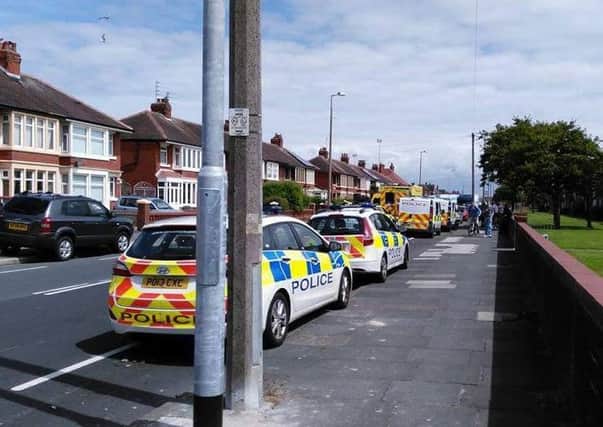 Several emergency service vehicles were spotted in the road