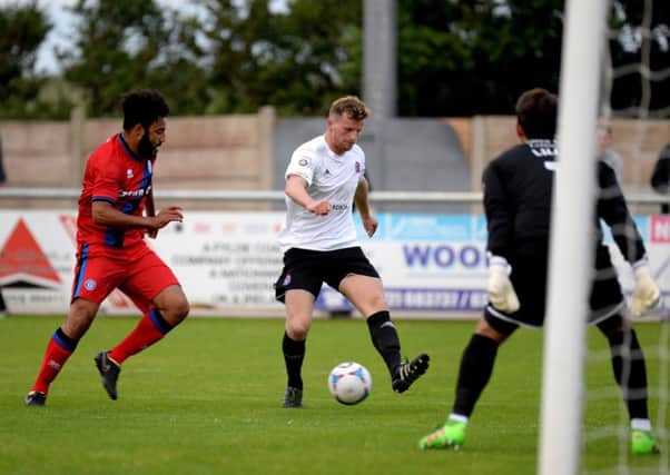 Danny Rowe has a shooting chance against Rochdale Picture by Steve McLellan