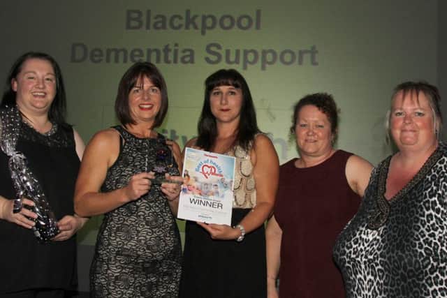 The Gazette Best of Health Awards at The Imperial Hotel Blackpool Promenade.
Winner of The  Elderley Welfare Award is Blackpool Dementia Supprt. Pictured making the presentation is Donna Bartett from Whitworth Chemists.
10th September 2015