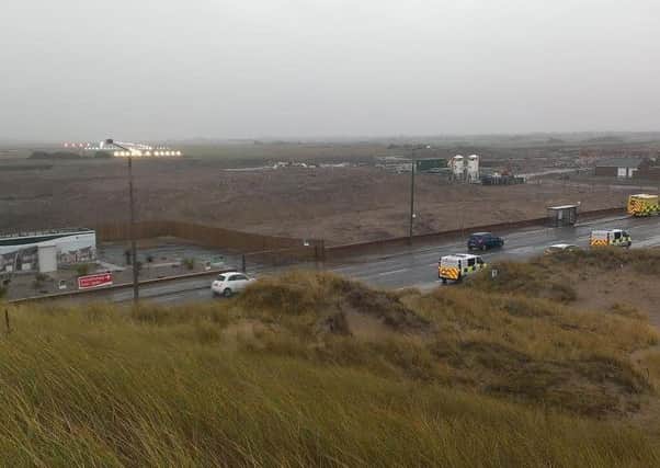 A search of the coastline close to Blackpool Airport was called off after emergency services found no sign of a downed plane