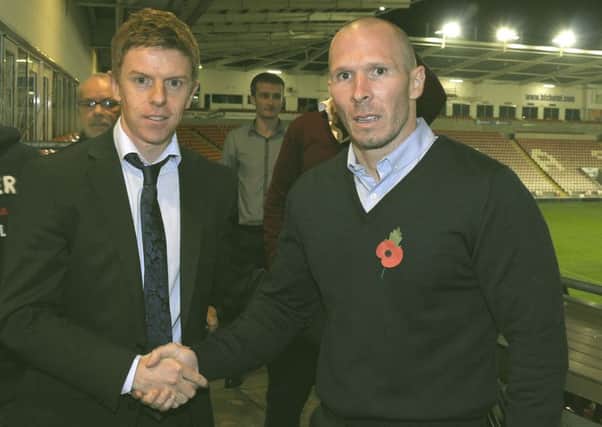William Watt welcomes Michael Appleton (briefly) to Blackpool FC