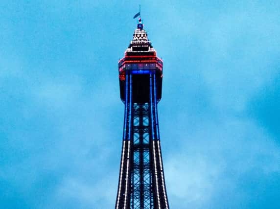 The Tower was lit up in red, white, and blue earlier this evening (Pic: Liam Gregory)
