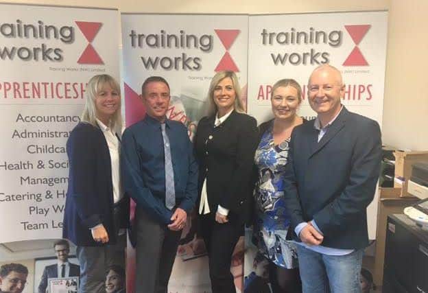 The team from Training Works.
Left to right is Jacqui Bury (Business Development) Carl Mullen (Lead Assessor Health & Social Care) Middle Sharon Bonell Director Michelle Jennings (Assessor Health and Social Care) Philip Bonell Director
