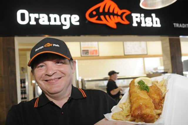 Opening of new food court on South Promenade.  Peter Herdman from Orange Fish.
