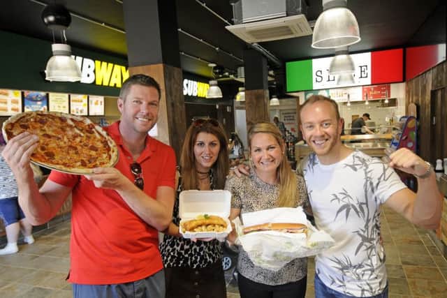 Opening of new food court on South Promenade.  Pictured L-R areBen Wade, Steph Gwilliam, Anne Wade and Dan Whiston.