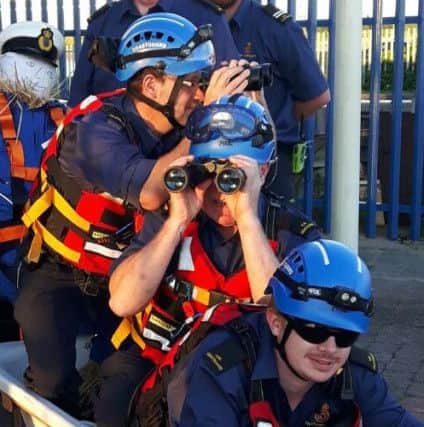Members of the Fleetwood-based HM Coastguards preparing for their forthcoming bathtub race in the town.