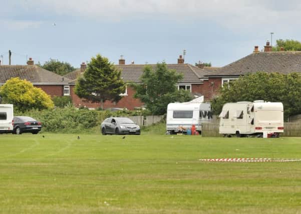 Travellers at Blackpool Road North playing fields, St Annes.