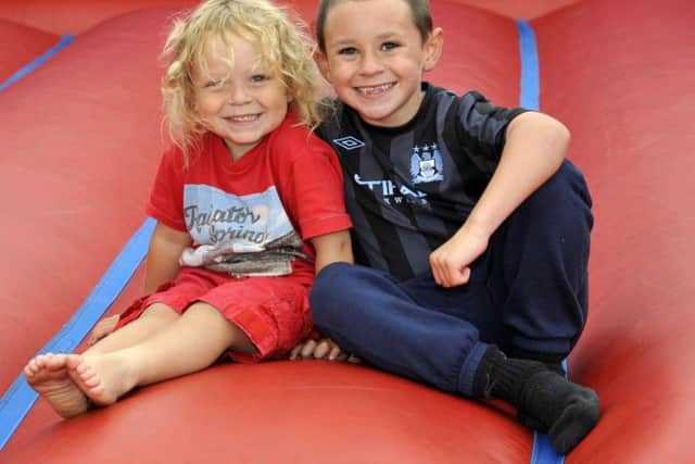 Jack Dutton, three and Morgan Dodd, seven from Blackpool at the George Bancroft Park fun day