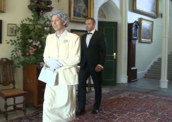 Nigel Seddon as the 'Queen' and Tony fFletcher as James Bond in the Elgin Hotel's video