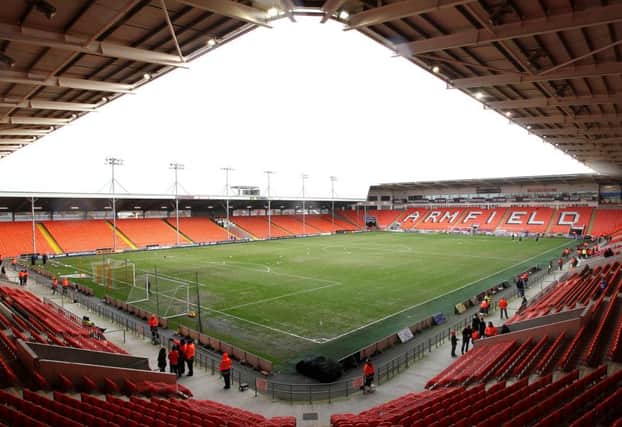 A general view of Bloomfield Road home of Blackpool Football Club