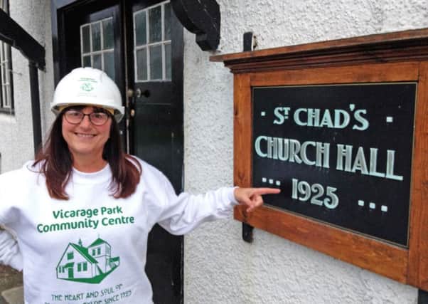 Sarah Welsh, Vicarage Park Community Centre trustee, outside the entrance to the former St Chad's Church Hall.