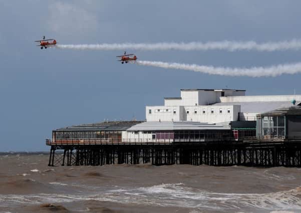 Day two of the annual Blackpool Air Show once again attracted a large crowd on the Promenade to watch the displays. Wing Walkers. Picture by Paul Heyes