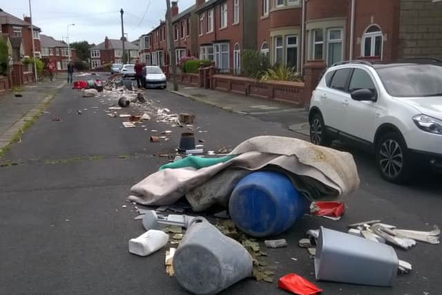 Rubbish dumped on Chadfield Road,Blackpool