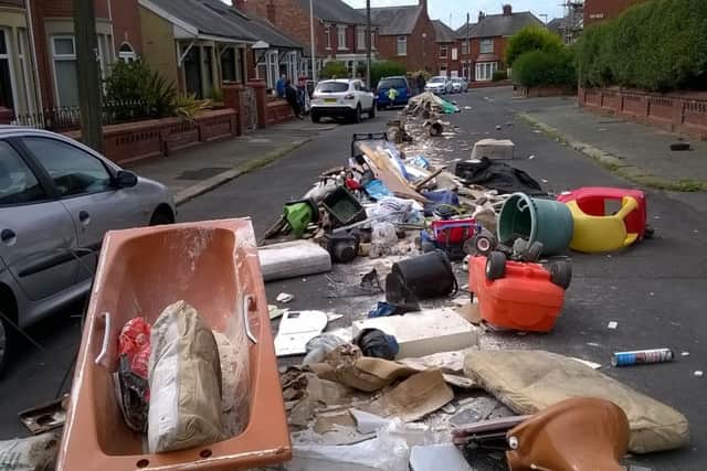 Rubbish dumped on Chadfield Road,Blackpool