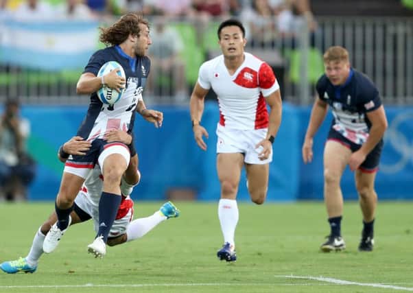 Dan Bibby in rugby sevens action in Rio