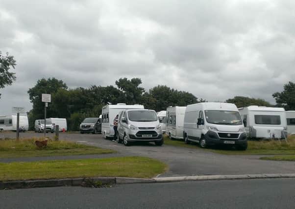 Travellers have moved onto a field on Fleetwood Road close to Tee Time Golf Centre