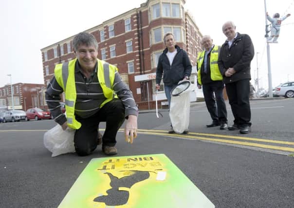 Brian Coope taking part in a previous campaign to clean up Blackpool
