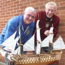 Fleetwood Rotarian GordonÂ Oates (left)Â withÂ AlanÂ RedfordÂ andÂ  theÂ 
modelÂ ofÂ HMSÂ Victory.