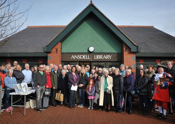 A read-in held by the Friends of Ansdell Library outside the building as part of their campaign to prevent the library's closure