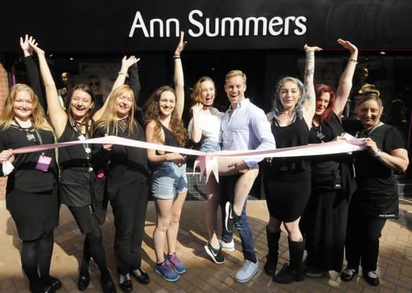 Opening of new Ann Summers store on Victoria Street.  Cast members from Dirty Dancing cut the ribbon with staff from Ann Summers.