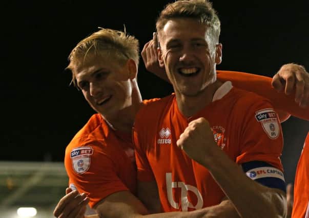 Jim McAlister came close to netting a winner for Blackpool