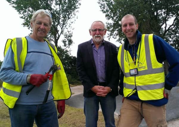 Volunteer John Garnham, Coun Adrian Hutton and James Baker of the Blackpool Community Action Team at the launch of the Clifton Community Volunteers Club