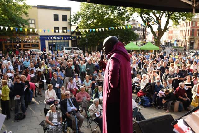 More than 1,000 people witnessed the Archbishop of York at Preston Flag Market