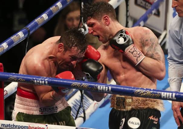 Rose (right) in his gruelling battle with Macklin