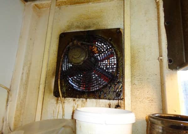 A dirty extractor fan