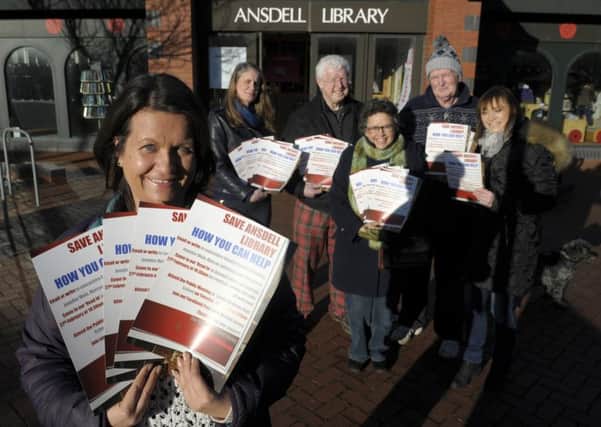 Louise McLaren, chairman of the Friends of Ansdell Library, at a protest against it closure with Friends members (from left) Catherine Baxendale, Ian Lowe, Carmen Lowe, Graham Holroyd and Gail Norris.