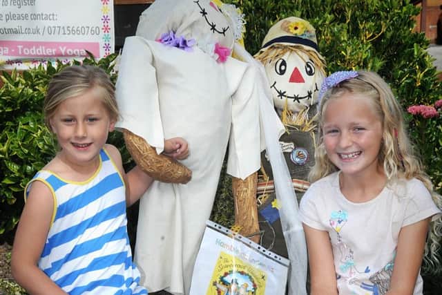 Hambleton held its first scarecrow festival, culminating in a fun day at the village hall. Bobbie (left) and Ruby with the Scarecrow Wedding.
