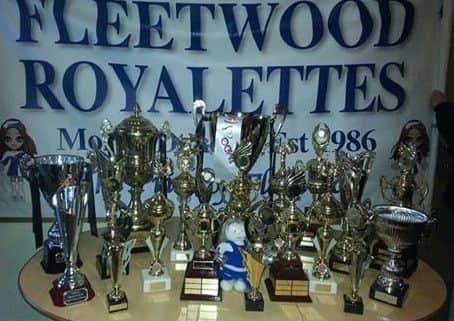 The haul of glittering silverware won by Fleetwood Royalettes.