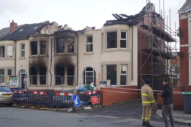 The building has been left an empty shell following the blaze