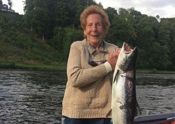 Sylvia Moore with her 15lb salmon