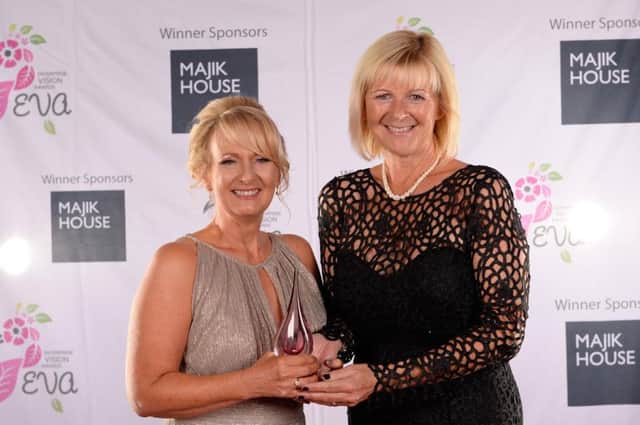 EVas 2016 winner Julie Maughan from Woodhouse Opticians with Jane Cole from Blackpool Transport