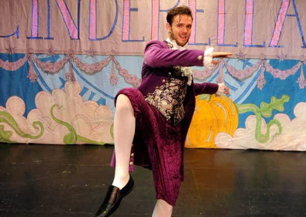 Jack Wealthall as Dandini in Cinderella, the 2015 pantomime at Lytham's Lowther Pavilion