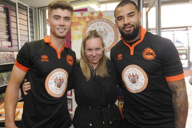 Becky Simmons with Luke Higham and Kyle Vassell.