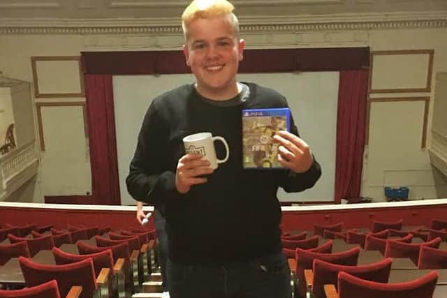Tom Preston (16) of Blackpool at the Regent where he won the Fifa 2017 tournament on the cinema's big screen