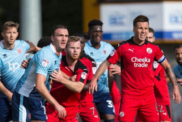 Action from Crawley v Blackpool