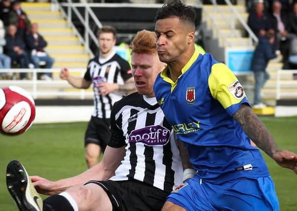 Sefton Gonzales chases after the ball for Chorley against Spennymoor in the FA Cup