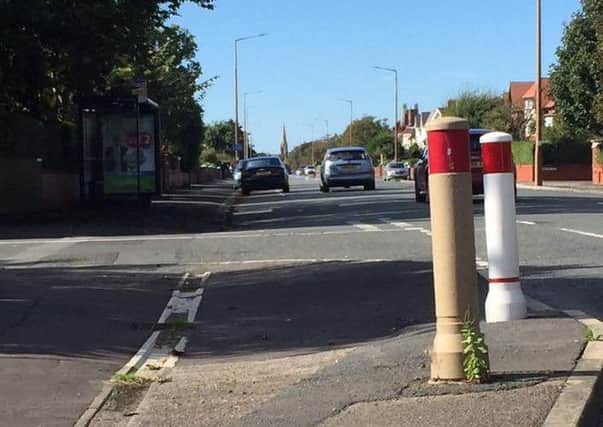 The missing bollard at the accident scene in Fairhaven