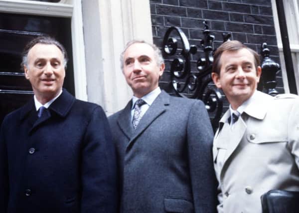 The classic Yes Minister line-up (from left) Paul Eddington, Nigel Hawthorne and Derek Fowlds