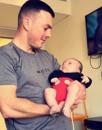 Tom Williams saved his baby son Thomas' life when he performed CPR on him for two minutes while waiting for an ambulance to arrive.