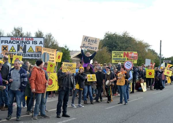 The anti-fracking demonstration at Preston New Rowd, following the Government's decision to allow the process to go ahead
